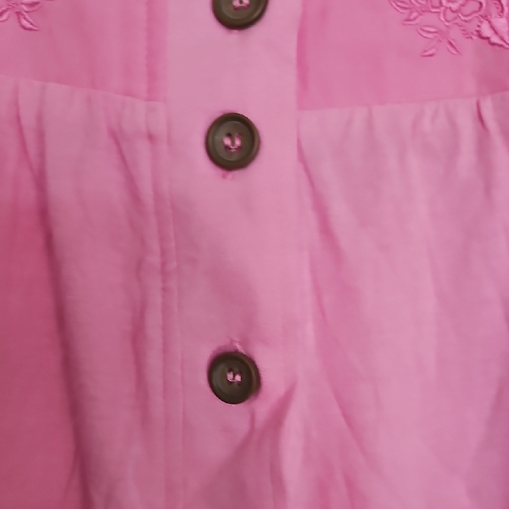 Maurices Pink Embroidered Button-Front Cami - Picture 3 of 6